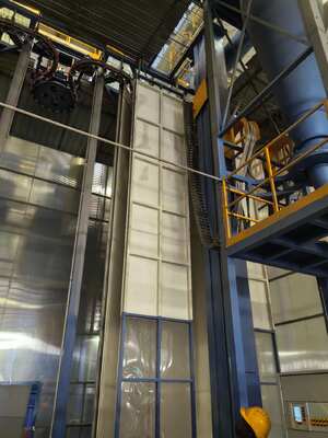 Waste Air Treatment System Powder Coating Aluminum Profiles Vertical Powder Coating Line
