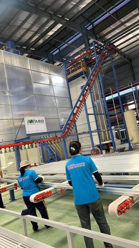 Full-Automatic High-performance High Capacity Customized for Customers  Vertical Powder Coating Line for Aluminum Profiles