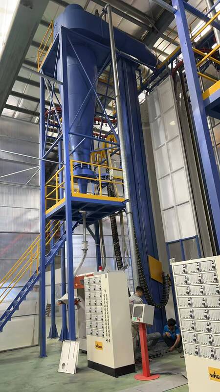 Big Cyclone Recycle for Customers  Vertical Powder Coating Line for Aluminum Profiles
