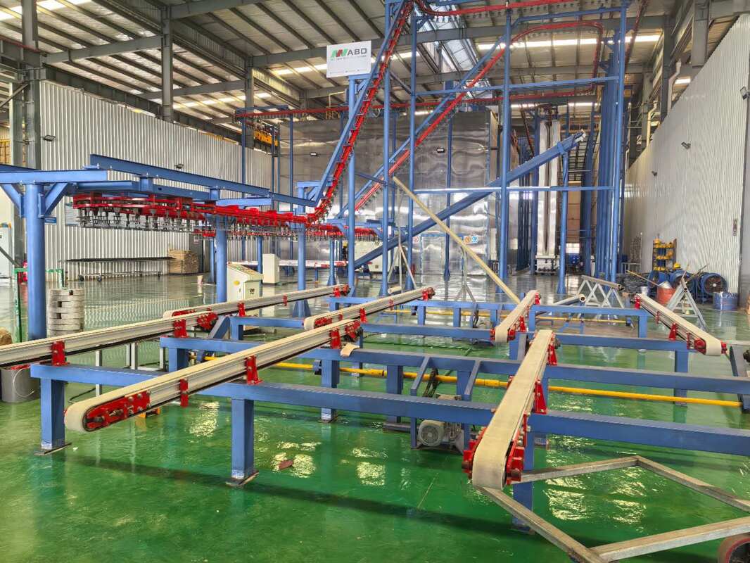 Autu Loading and Unloading System High-capacity Powder Coating Aluminum Profiles Vertical Powder Coating Line
